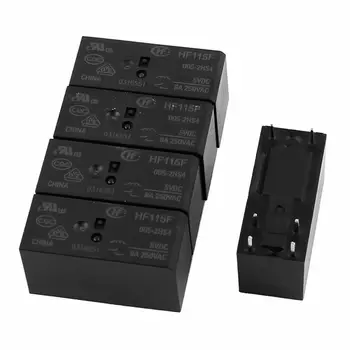 

5Pcs HF-115F-005-2HS4 6 Terminal Dual NO DPST Power Relay 5VDC 250VAC.