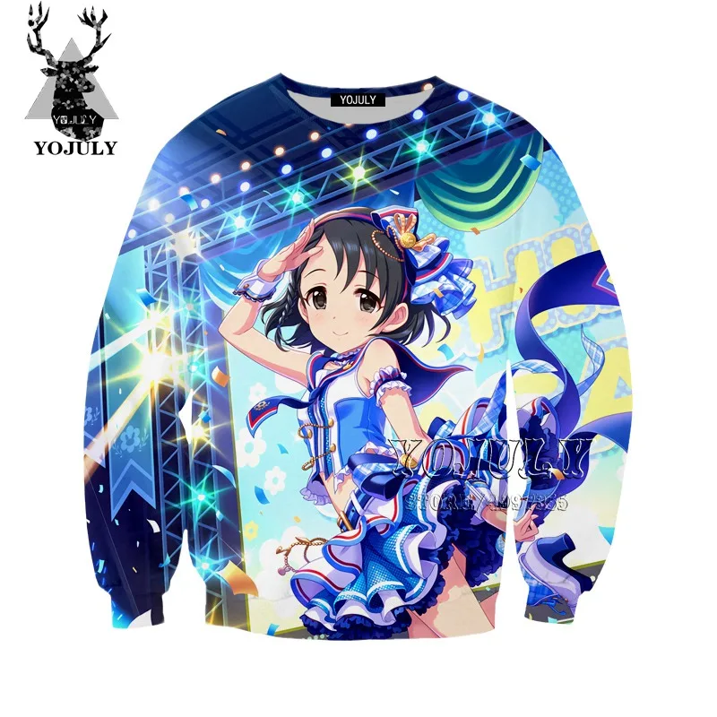 YOJULY Idol Master, Детская толстовка Золушки для девочек с 3D рисунком, Детская толстовка с аниме, для мальчиков и девочек, для подростков, модная детская одежда, Kawaii SW114