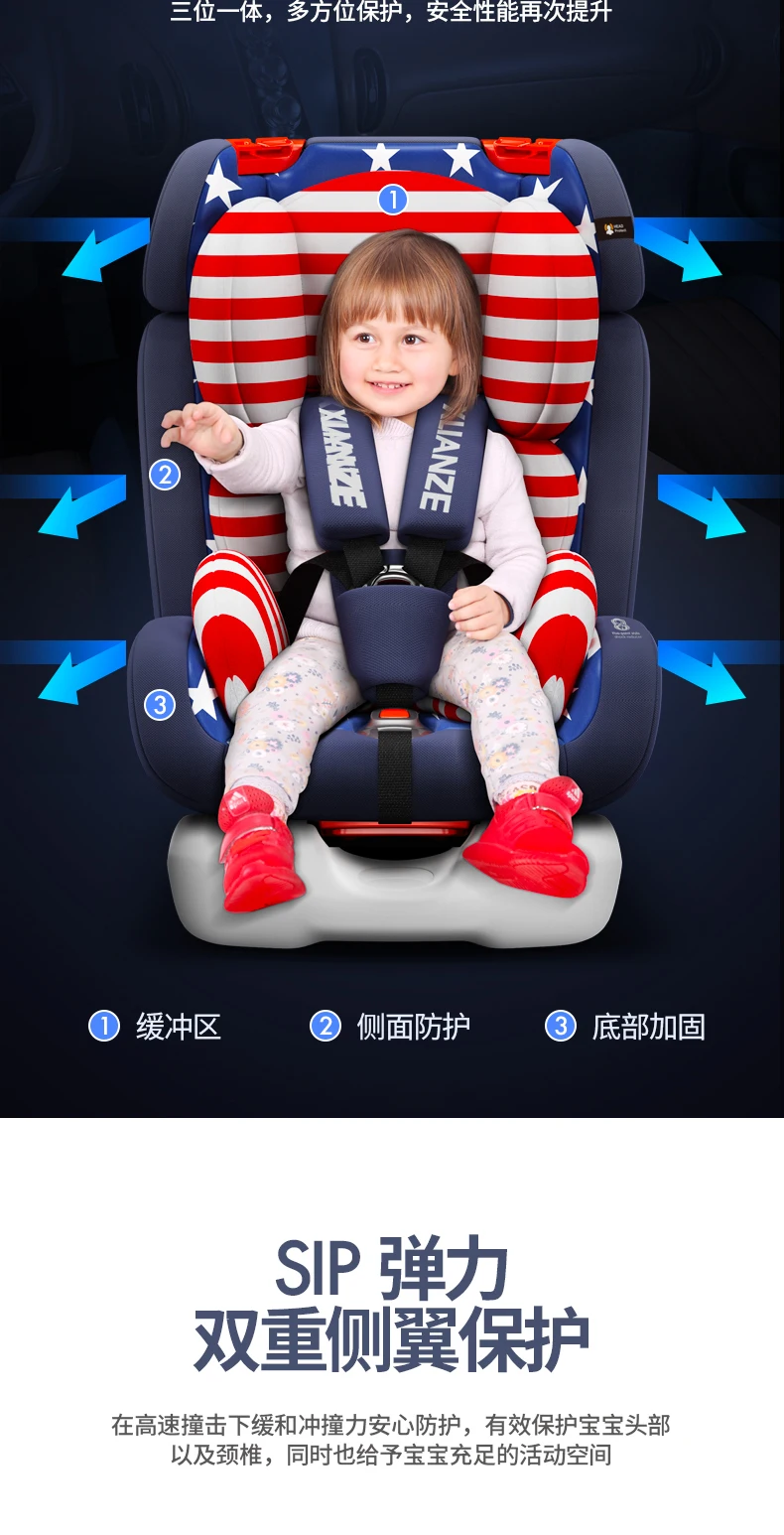 Детское безопасное сиденье, простое автомобильное переносное кресло для детей 0-12 лет