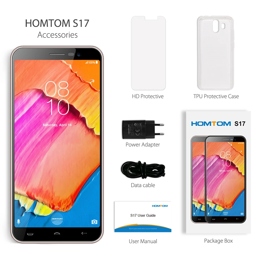 Глобальная версия HOMTOM S17 Android 8,1 2G ram 16G rom смартфон четырехъядерный 5," разблокировка отпечатков пальцев 13 МП+ 8 Мп мобильный телефон с функцией распознавания лица
