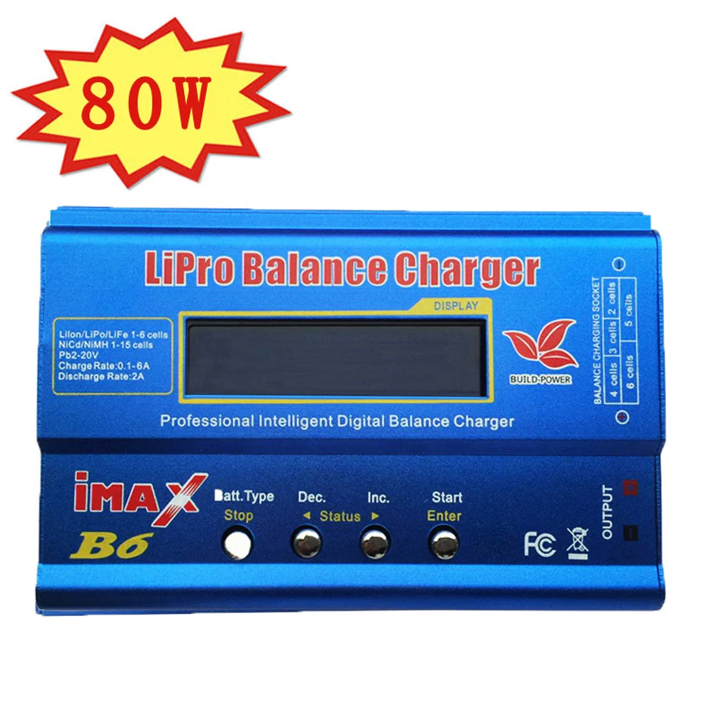 IMAX B6 80W 6A Battery Charger Lipo NiMh Li-ion Ni-Cd Digital RC IMAX B6 Lipro Balance Charger Discharger