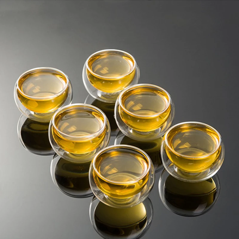 6Pcs-lot-50ML-80ML-Elegant-Clear-Drinking-Cup-Heat-Resistant-Double-Wall-Layer-Tea-Cup-Water