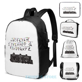 

Funny Graphic print Stranger Things(13) USB Charge Backpack men School bags Women bag Travel laptop bag
