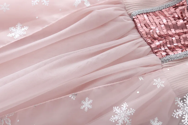 Платье для маленьких девочек Зимний Рождественский Косплэй одежда для девочки; дети 6 лет, платья на день рождения, сетчатые вечерние платья для детей; костюм принцессы;