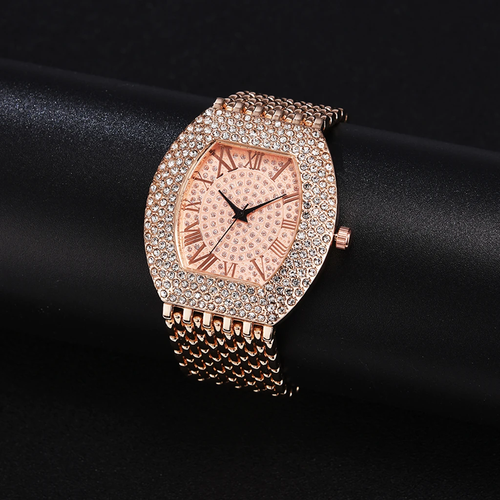 2022 Luxury Gold Luxury Rhinestone Watches Women Crystal Quartz Bracelet Watches Ladies Dress New Wristwatch Clock Relogios