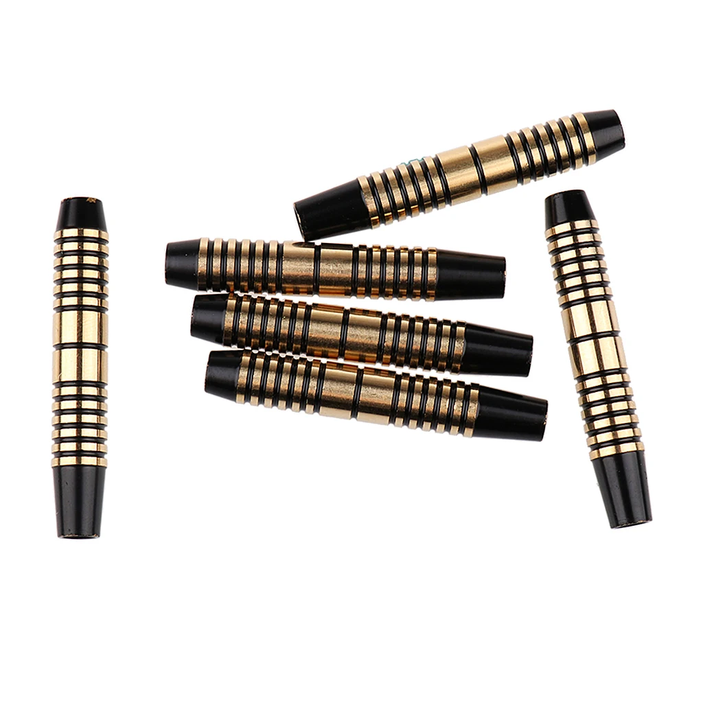 16g Coated Black Solid Brass Barrel for Soft/Steel Tip Dart - Set of 6