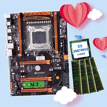 شراءالخصم اللوحة الأم مجموعات HUANANZHI X79 اللوحة مع M.2 NVMe SSD فتحة وحدة المعالجة المركزية إنتل سيون E5 2687 واط V2 RAM 64 جرام (4*16 جرام) 1866 RECC