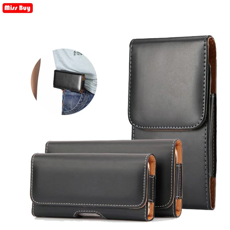 2020 Casual Business Leather Phone Pouch for Huawei Honor 9X Pro Waist Bag Holster Bag Belt Case for Huawei Honor 9X 8X 7X Cover silicone case for huawei phone