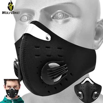 

Cycling Face Mask 5 Layer Protective Activated Carbon Filters Sports Running Training MTB Road Bike Ski Mask Face Shields