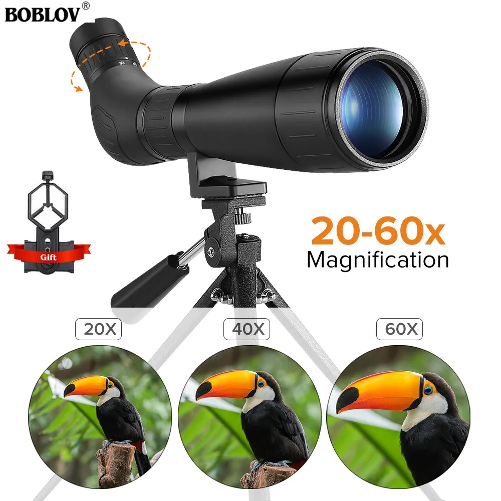 BOBLOV B60HD 20-60X60 точечная труба Водонепроницаемая BAK4 Prism + крепление для телефона со