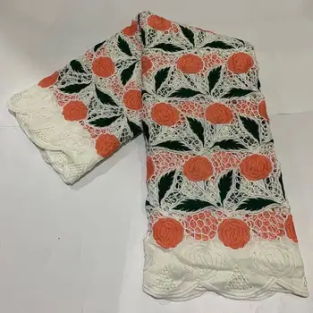 

Double color High Quality 2020 African Tulle Guipure Cord Lace Fabric Latest Nigerian French Network Cord Lace Fabric For Dress