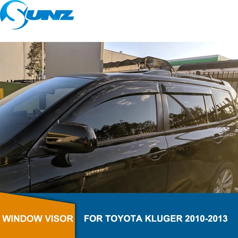 Окна автомобиля дефлекторы дождя для Toyota KLUGER 2010-2013 двери козырек для Toyota KLUGER 2010 2011 2012 2013 автомобильные аксессуары SUNZ