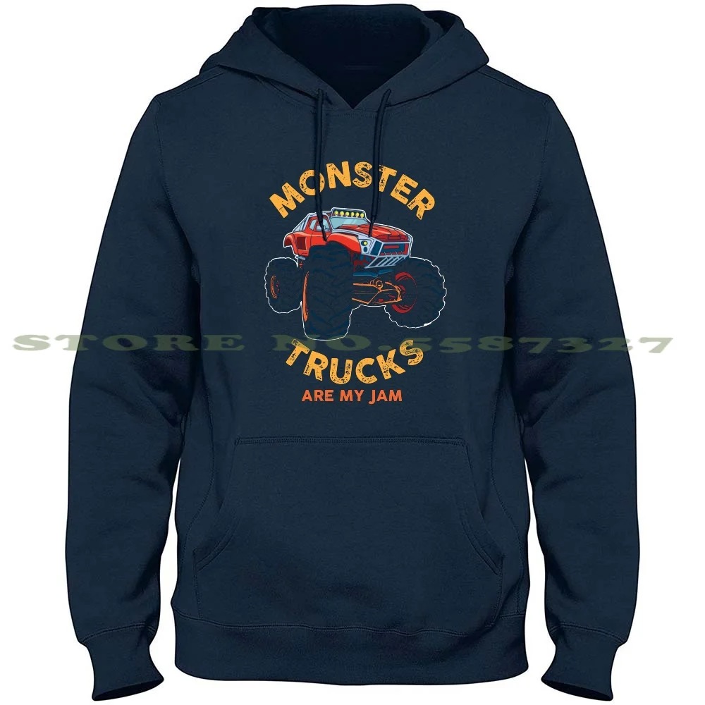 Monster Truck: Monster Trucks Are My Jam Felpa Con Cappuccio A Maniche Lunghe Felpa Monster Truck Jam Marmitta Big Loud Gi Enormi Camion