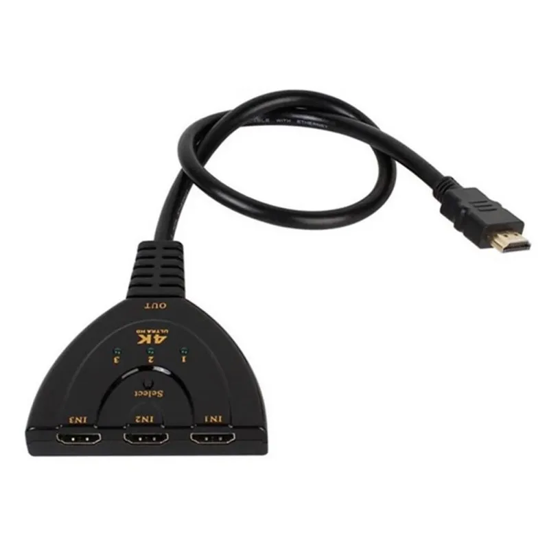 Популярный профессиональный HDMI сплиттер 4 к* 2 к 3 порта мини-коммутатор кабель DVD HDTV 3 в 1 порт концентратор HDMI переключатель