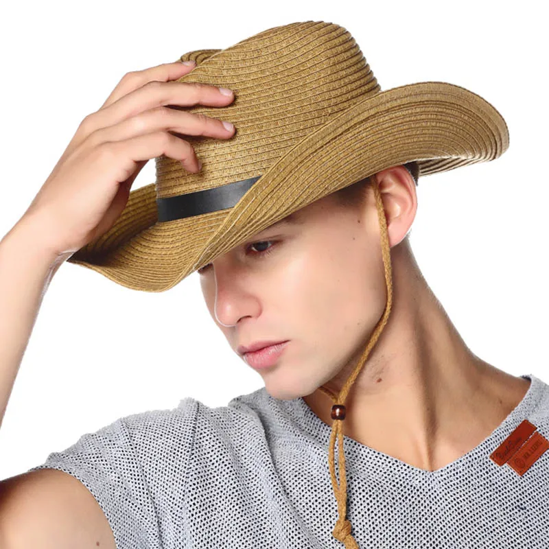 Западные Ковбойские шляпы для мужчин 2020 летняя соломенная шляпа от солнца с