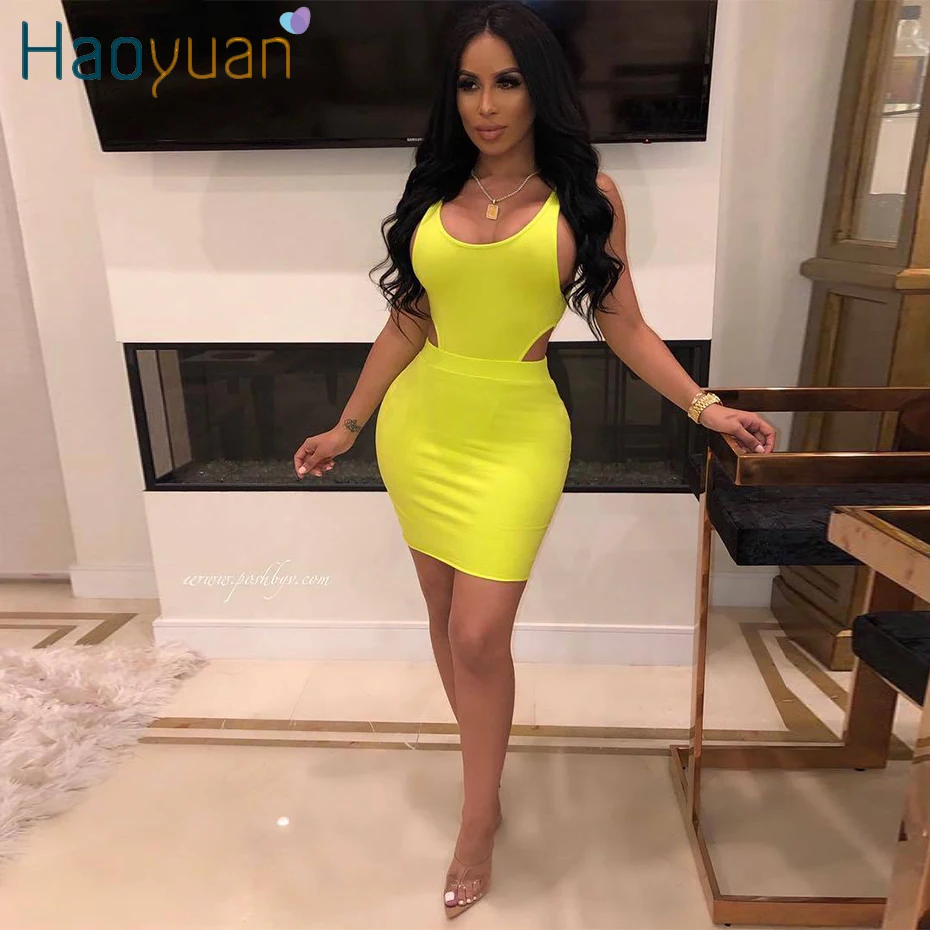 HAOYUAN/комплект из 2 предметов Комплекты одежды Пикантный боди с открытой спиной +