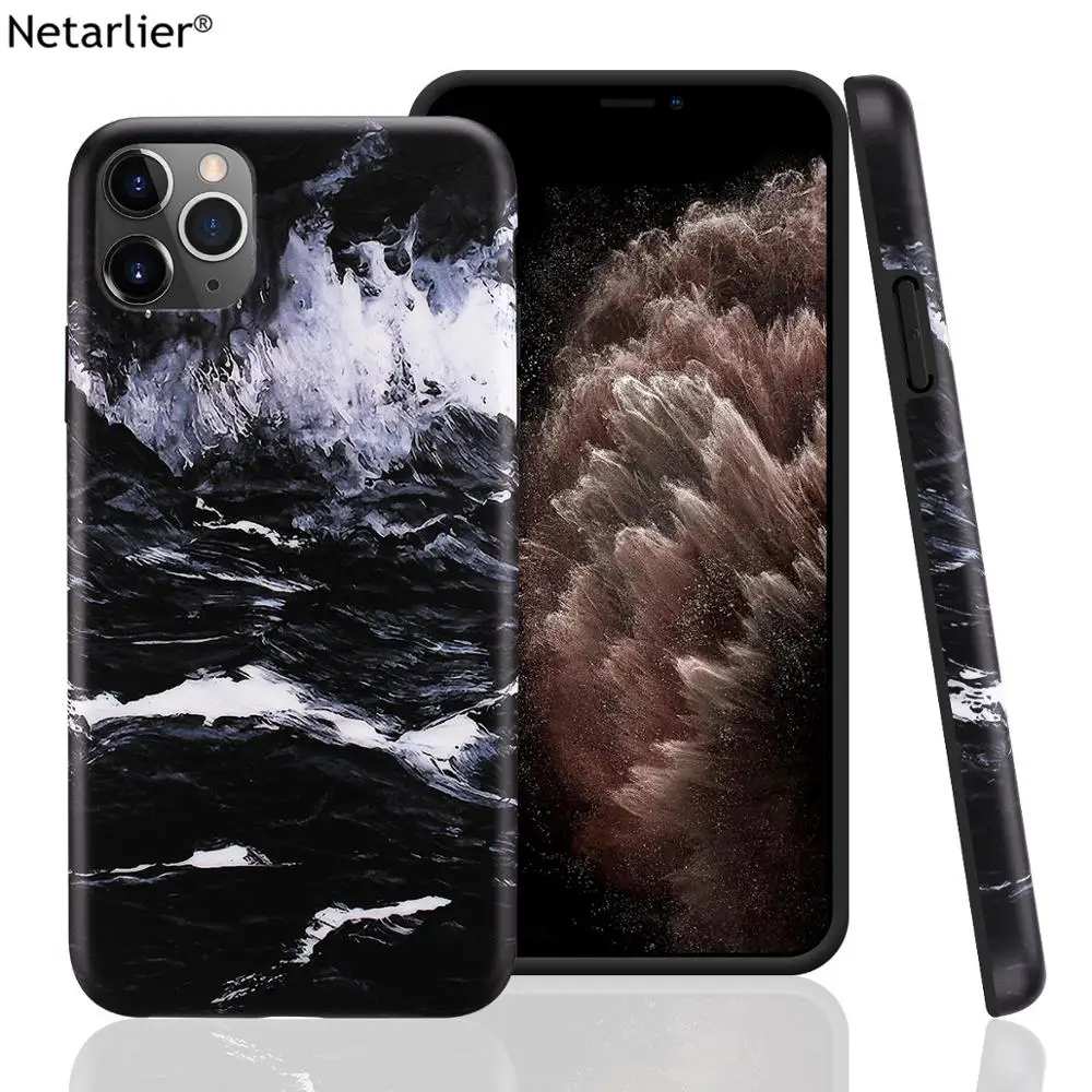 Netarlier черный белый акварельный чехол для телефона iPhone11 Pro Max 7Plus 8 ix XR Xsmax защитный