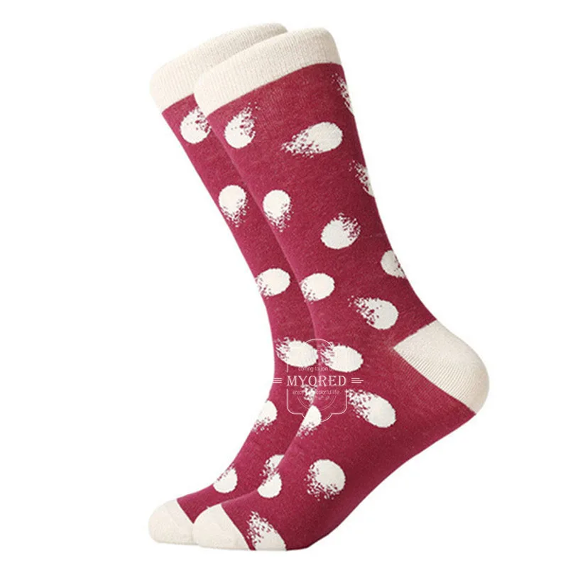 MYORED/1 пара мужских носков; Разноцветные забавные носки из чесаного хлопка; Новинка; классические носки в полоску с усами; градиентная сетка с ромбовидной сеткой - Цвет: 1756C