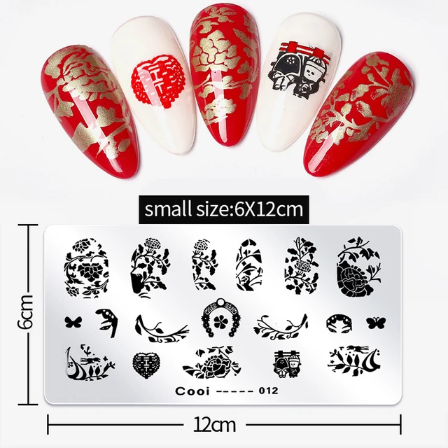Big Size 9.5*14.5cm Nail Stamping Plates Flower/geometric shaped nail art template for DIY nail art decoration plate tools cooi-012
