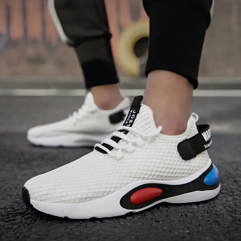 

Summer Fly Netting Surface Athletic Shoes Low Top Running Casual Shoes Punched Sheet Cloth Shoes Men Cortez