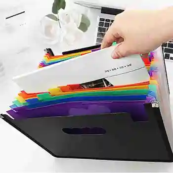 

12 Layer Organ Bag File Holder A4 Document Bag Rainbow Classification Test Papers Tool Business Expanding File Folders