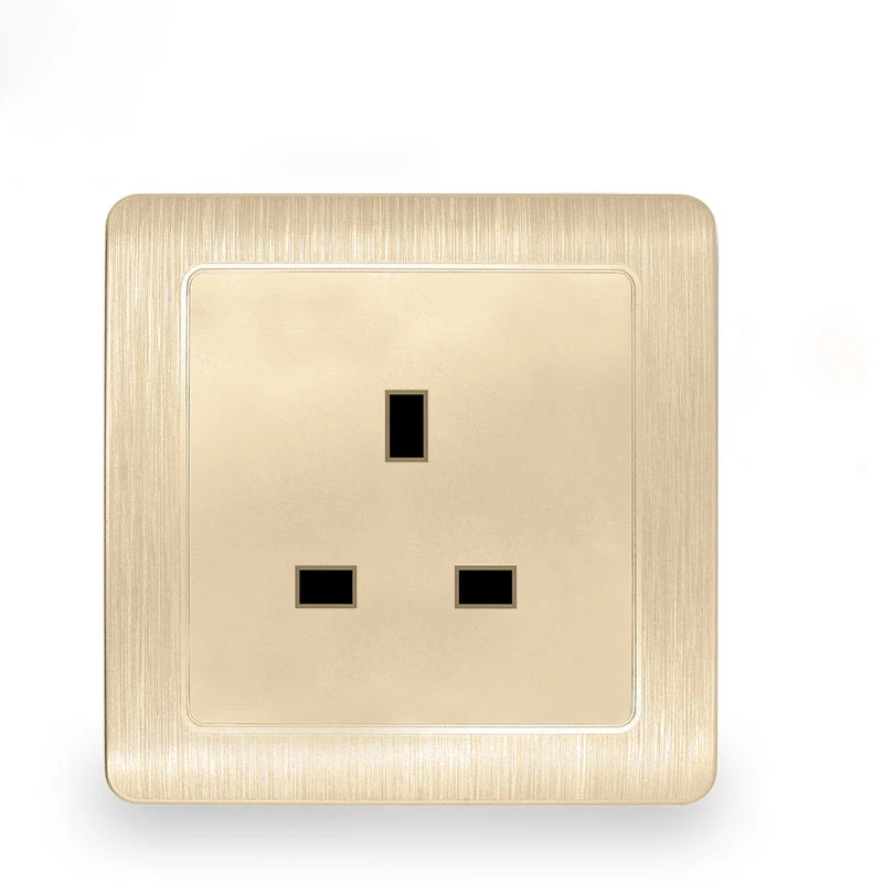 86 Type British Standard Electrical Socket 13A Gold Wall Outlet Hong Kong Macau Edition Socket