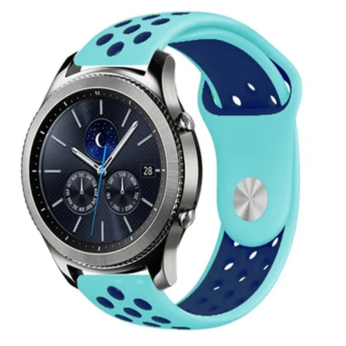 Gear S3 Frontier ремешок для спортивных часов для samsung Galaxy watch 46 мм 42 мм ремешок 22 мм 20 мм силиконовый ремешок amazfit bip браслет аксессуары - Цвет ремешка: green blue