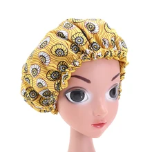 Модные суперсильный усилитель большой сна Кепки Детские регулируемые в африканском стиле печати шелковой атласной капот сна шапка-тюрбан шляпа ночного сна шапка Кепка chemo