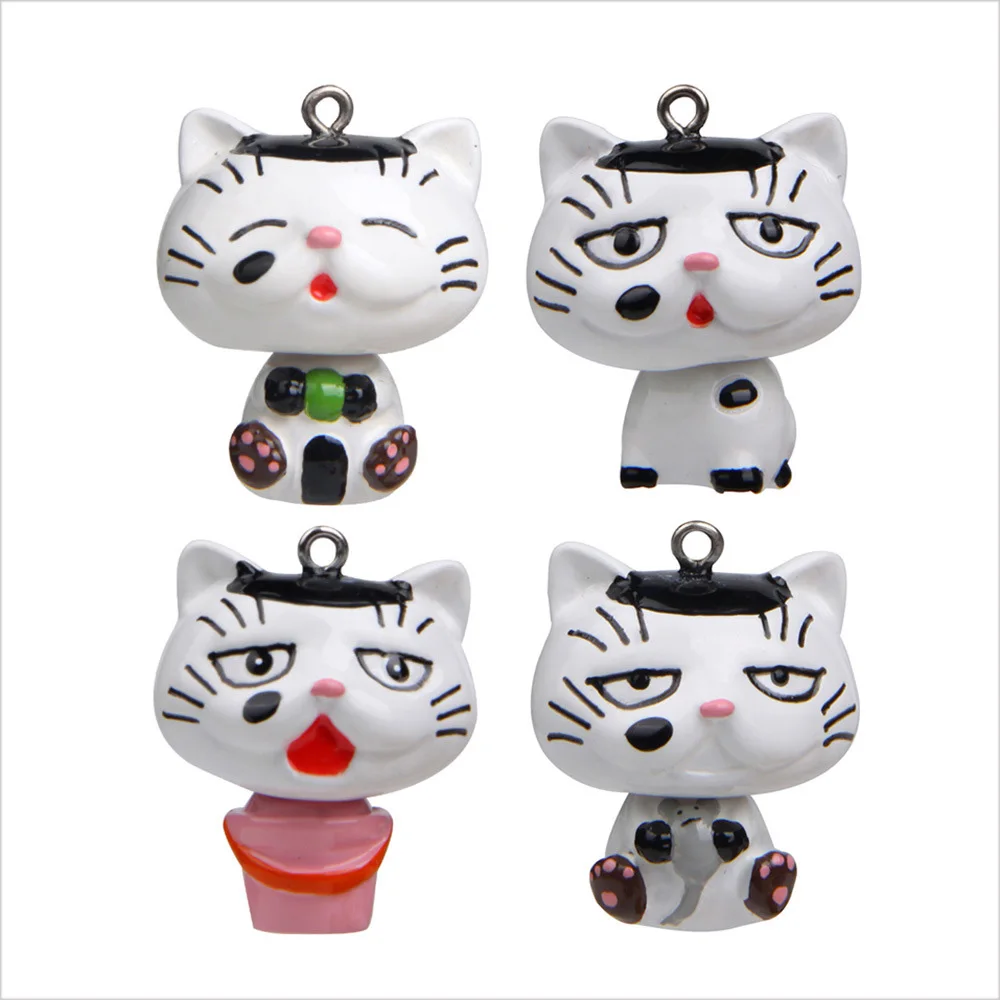 Kawai милый кот 3d Смола Подвески кулон для ожерелья серьги брелок DIY ювелирных