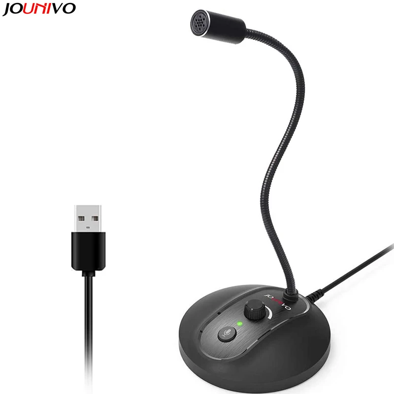 USB Computer Microphone with Mute Button,Plug&Play Condenser,Desktop, PC, Laptop, Mac, PS4, LED Indicator -360° Gooseneck Design wireless mic