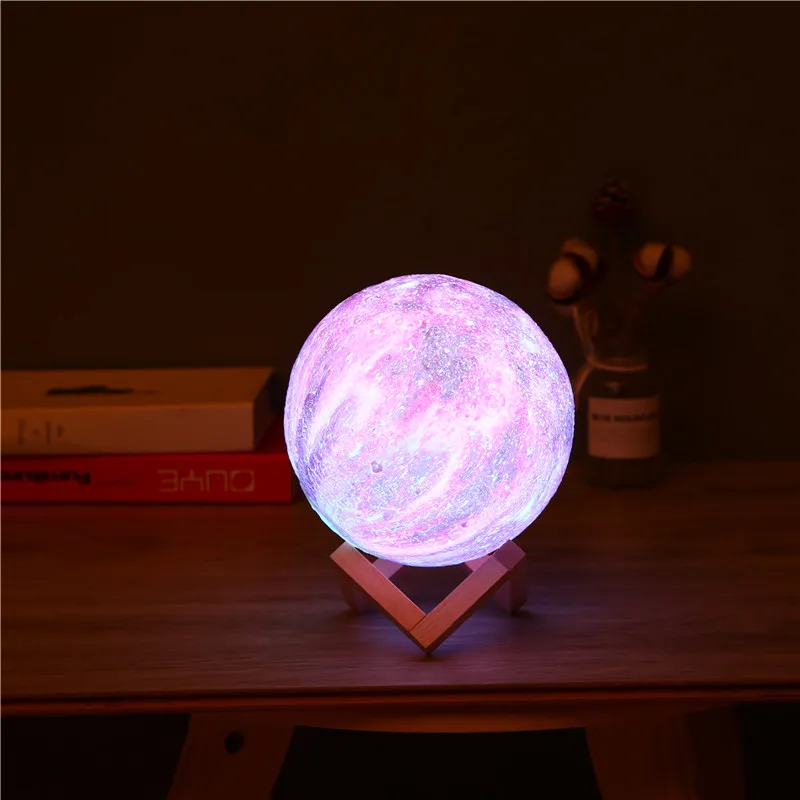 3D печать Лунная лампа ночник Зарядка 2 цвета Сенсорная лампа 16 цветов переменный пульт дистанционного управления светодиодный Романтический креативный подарок moon la
