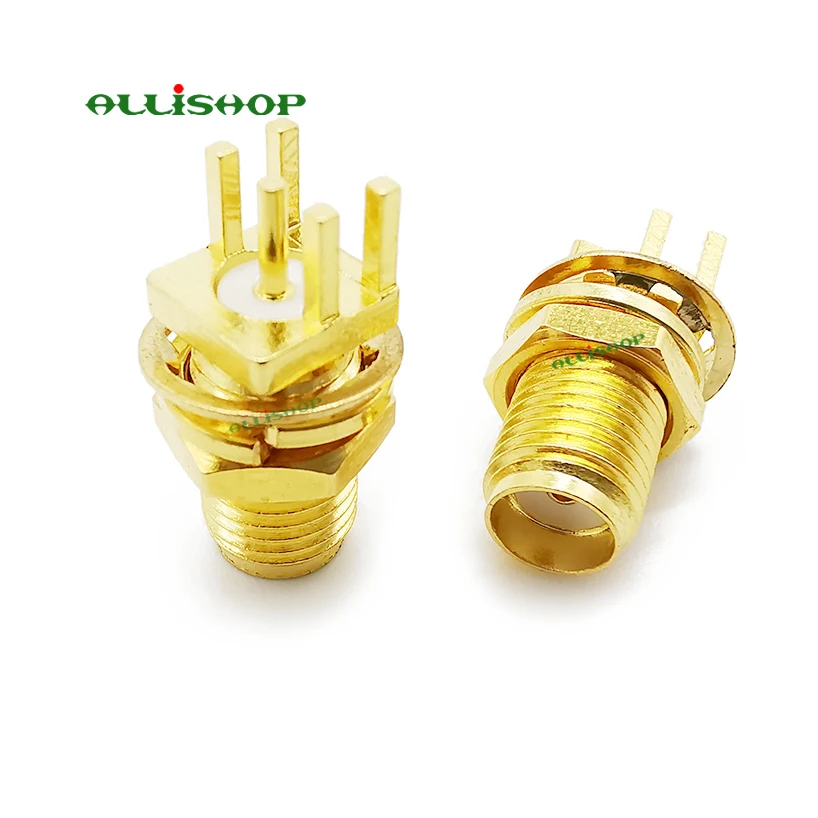 100Pcs SMA PCB Panel Connector SMA Female Jack nut RF Coax Connector End Launch PCB Mount Cable Straight Goldplated Dropshipping