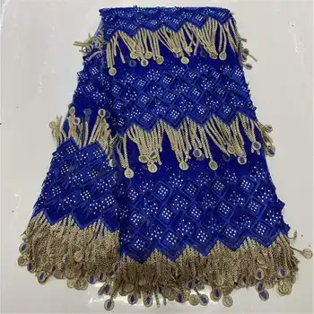 

Hot African Lace Fabric With 3D Flower Rhinestones Lace Fabric High Quality french tulle lace fabrics For Wedding Dress XZA02