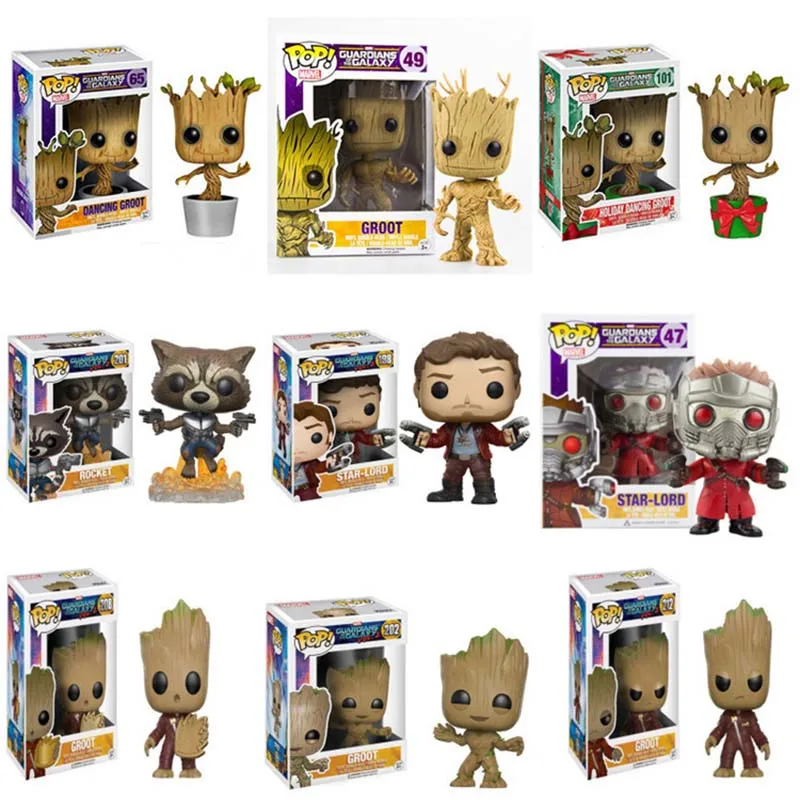 

FUNKO POP Marvel Groot Figure Guardians of The Galaxy Groot PVC Action Figures Collectible Model Kids Toys for Gifts 2F31
