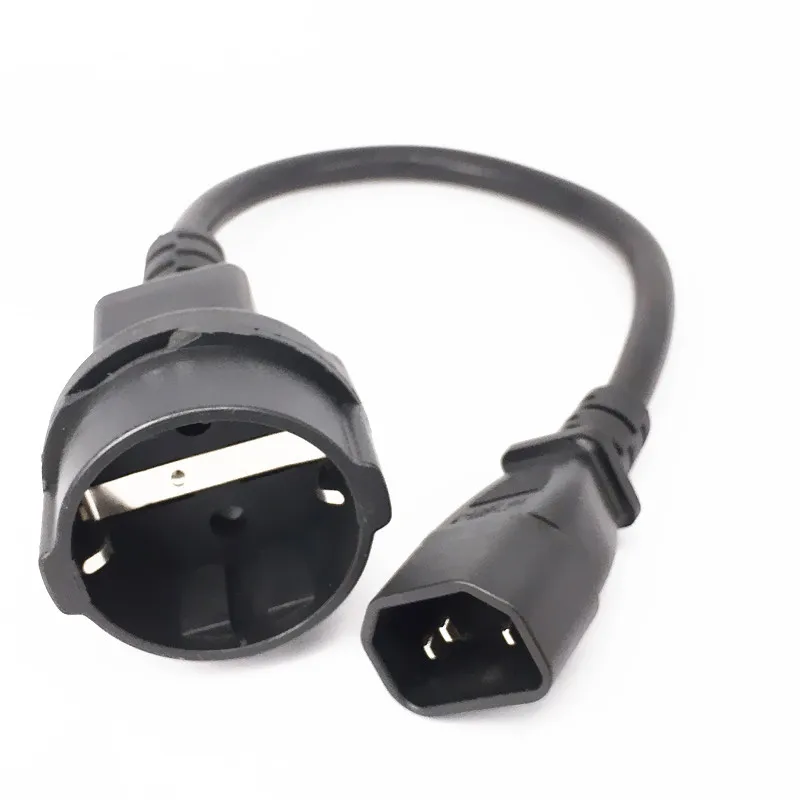 UPS PDU Power Extension Cord IEC 320 C14 Male To CEE7/4 European Female Adapter Cable 30cm