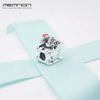 

Winter collection Two Mouse Charms 925 sterling silver Animal Charm bead fit beads Bracelets DIY Christmas gift Memnon Jewelry