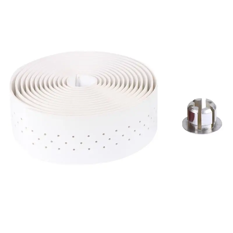 White 1 комплект из искусственной кожи амортизирующая лента для руля, не скользящий ремень, ремень для руля велосипеда - Цвет: White