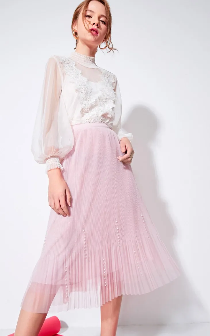 Vero Moda Женская многоярусная плиссированная юбка с бисером | 319116518