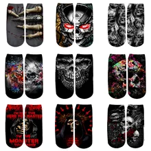 Skulls On The Roses/Tiger And Skull/Viking Skull Socks 3d Printed Men For Women Funny socks fashion summer spring ankle Socks