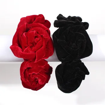 

DUOJIAOYAN New Design Noble Velvet Rose Girls Hairband Retro Style Women Headband Luxury Velvet Lady Headwear Hair Accessories