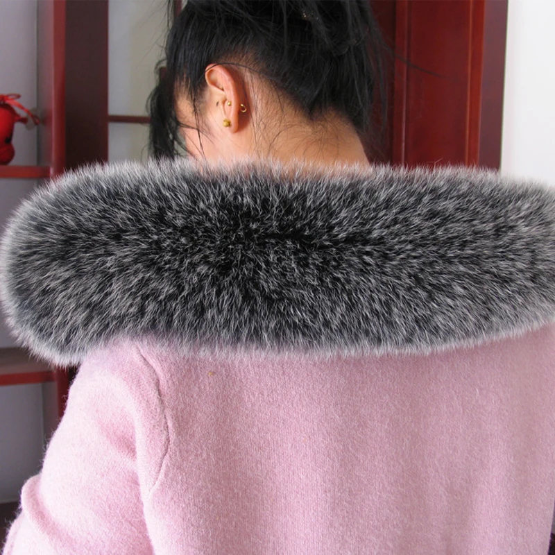 JKP натуральный Лисий меховой воротник женский зимний теплый шарф натуральный мех животных шаль пальто аксессуар зимние теплые шарфы высокого качества