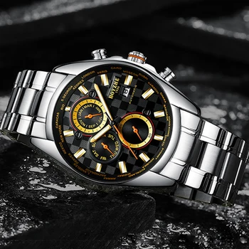 

BOYZHE Luxury Men Watch Mechanical Watches Waterproof Wristwatch Luminous Automatic Self-Wind Stainless steel Business Watch Men
