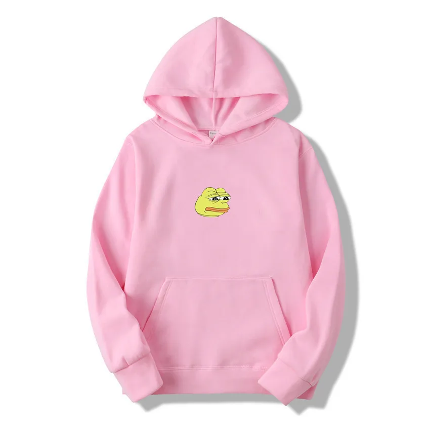 Pink a Харадзюку, хип-хоп толстовки, толстовка, мужская, японская мода, повседневная толстовка с капюшоном, унылая, рвущая лягушка, с принтом, толстовки, мужские толстовки с капюшоном - Цвет: Pink a