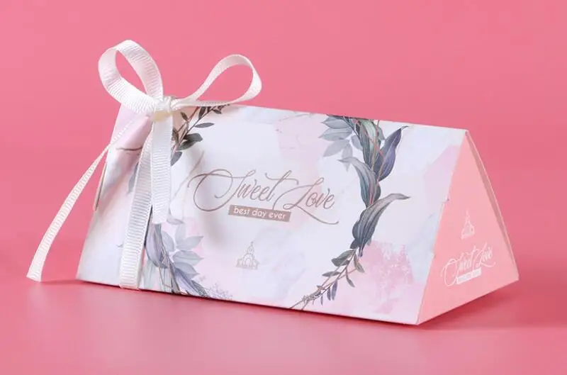 20 шт./лот, треугольная Призменная бумага, складная коробка, подарочная упаковка для конфет, креативная Европейская свадебная коробка для конфет - Цвет: 2