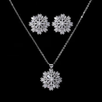 

Jewelry Sets HADIYANA Delicate Trendy Women Wedding Bridal Necklace And Earrings Luxury Zirconia Set CN251 Conjunto De Joyas