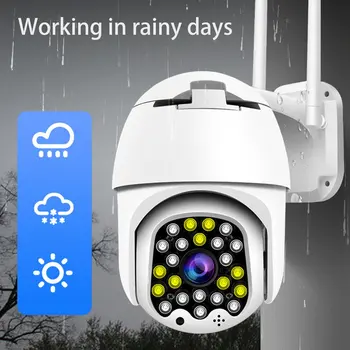 

New 23 Led Sound And Light Alarm Automatic Tracking Wireless Wifi Camera Hd Ptz Home 1080 Outdoor Dual Light Source