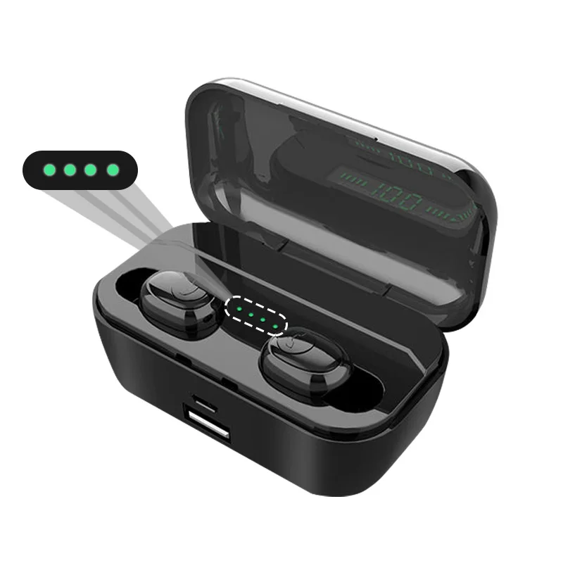 B Bluetooth наушники 5,0 Мощный светодиодный дисплей 3500mAh power TWS Беспроводная мини-гарнитура водонепроницаемые наушники спортивные наушники Игровые - Цвет: B