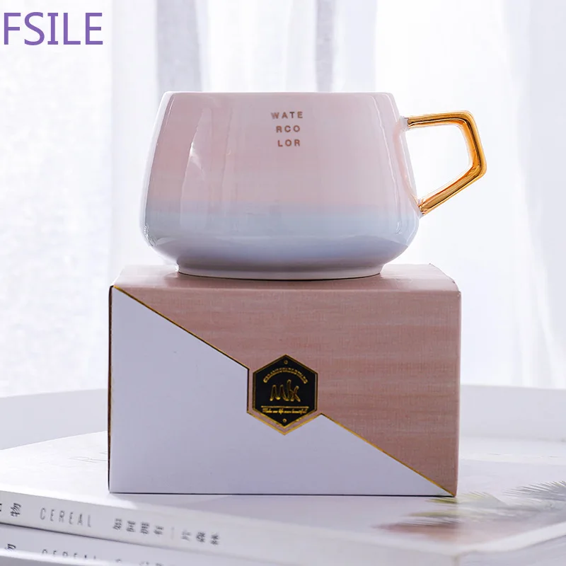 350ml High Quality Large Letter Ceramic Coffee Mug Porcelain Coffee Milk Tea Cup Drinkware Gift