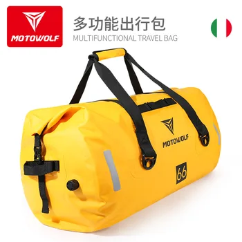 

Motorcycle Waterproof Saddle Tail Bags Back Seat Bag 40/66/90L Travel Bag Motorbike Sport Luggage Rear Seat Bag Pack Yellow Gray