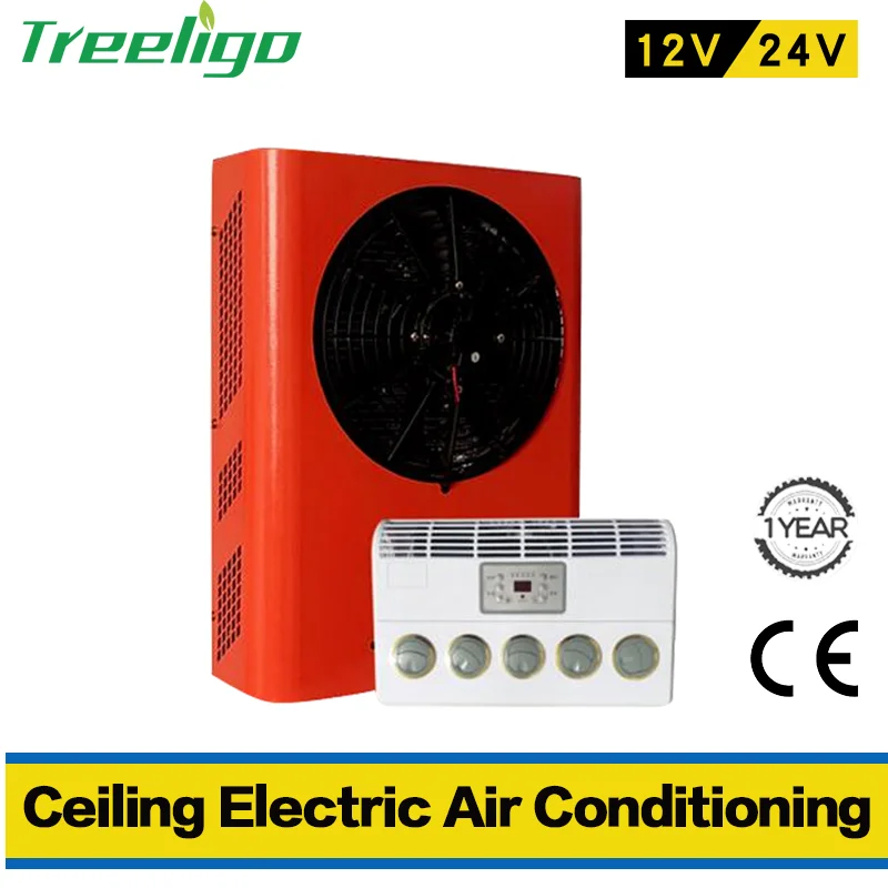 

Treeligo 12V Electric Car Parking Air Conditioning 24V Automotive Vehicle Battery Split Air conditioner Universal For Truck Van